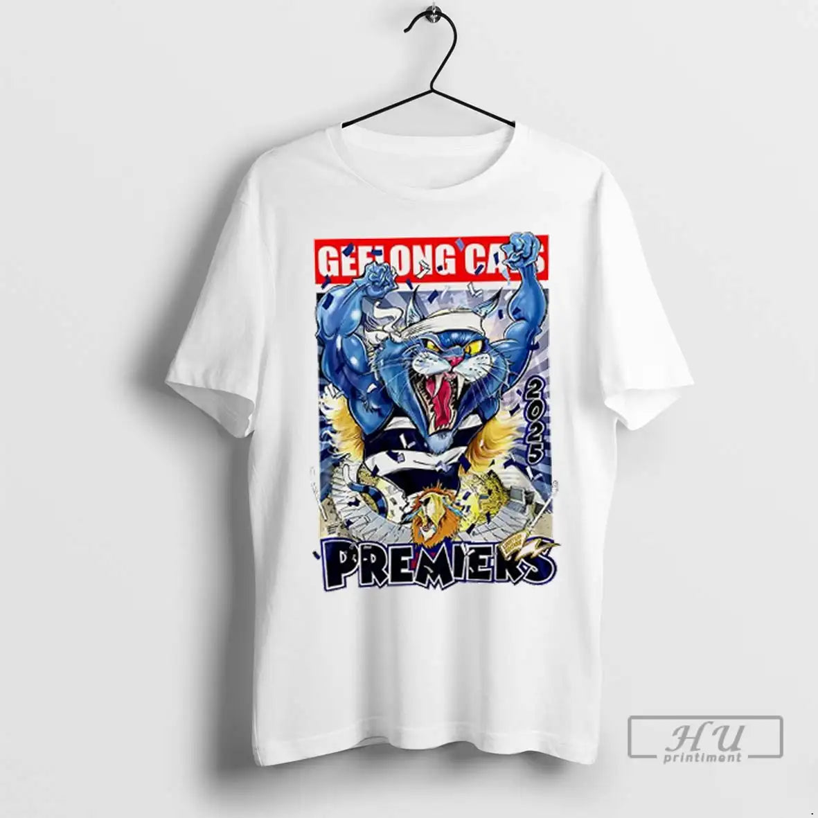 Officials Geelong Cats Afl Premiers 2025 Masot Graphic T Shirt