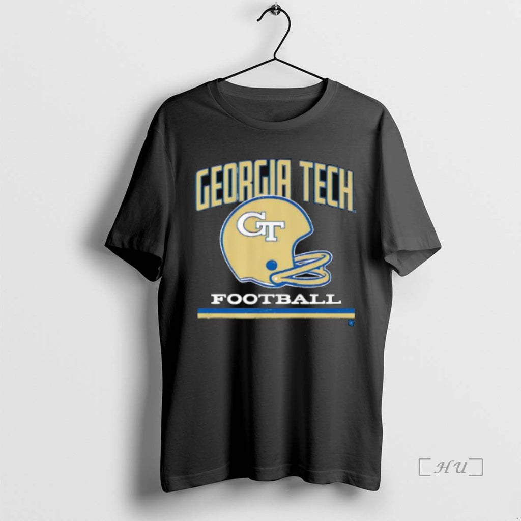 Officials Georgia Tech Football Helmet Grid Logo Premium T Shirt Sweater