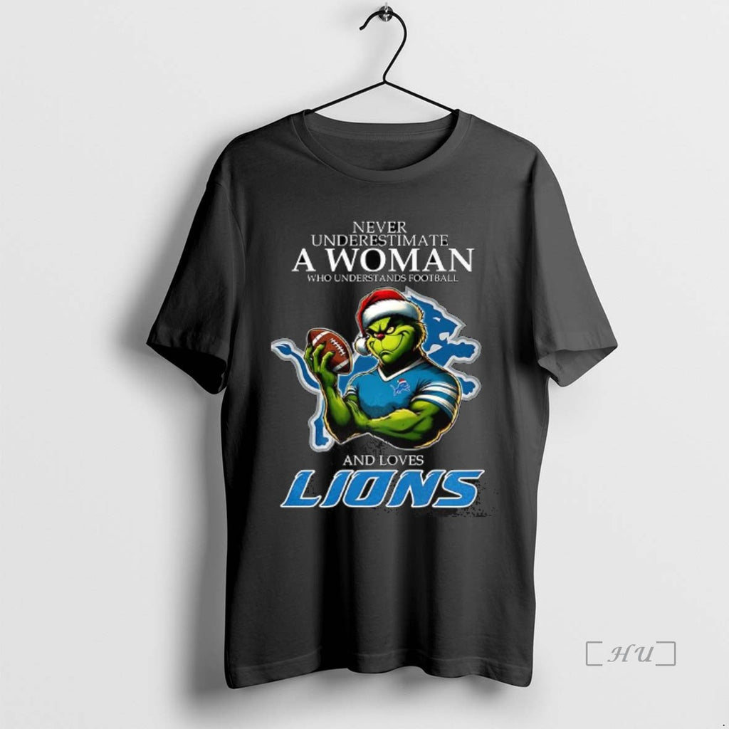 Officials Grinch Never Underestimate A Woman Who Loves Detroit Lions Premium T Shirt Sweater