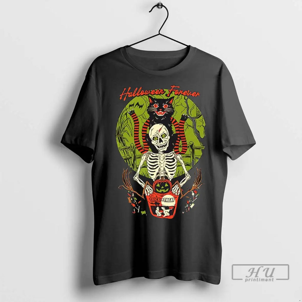 Officials Halloween Forever Black Cat T Shirt
