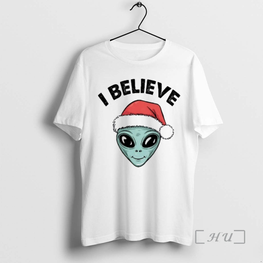 Officials I Believe In Alien Santa Premium T Shirt Sweater