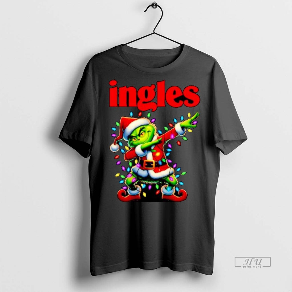 Officials Ingles X Grinch Dabbing Merry Christmas Ornaments Premium Tee Shirt Sweater