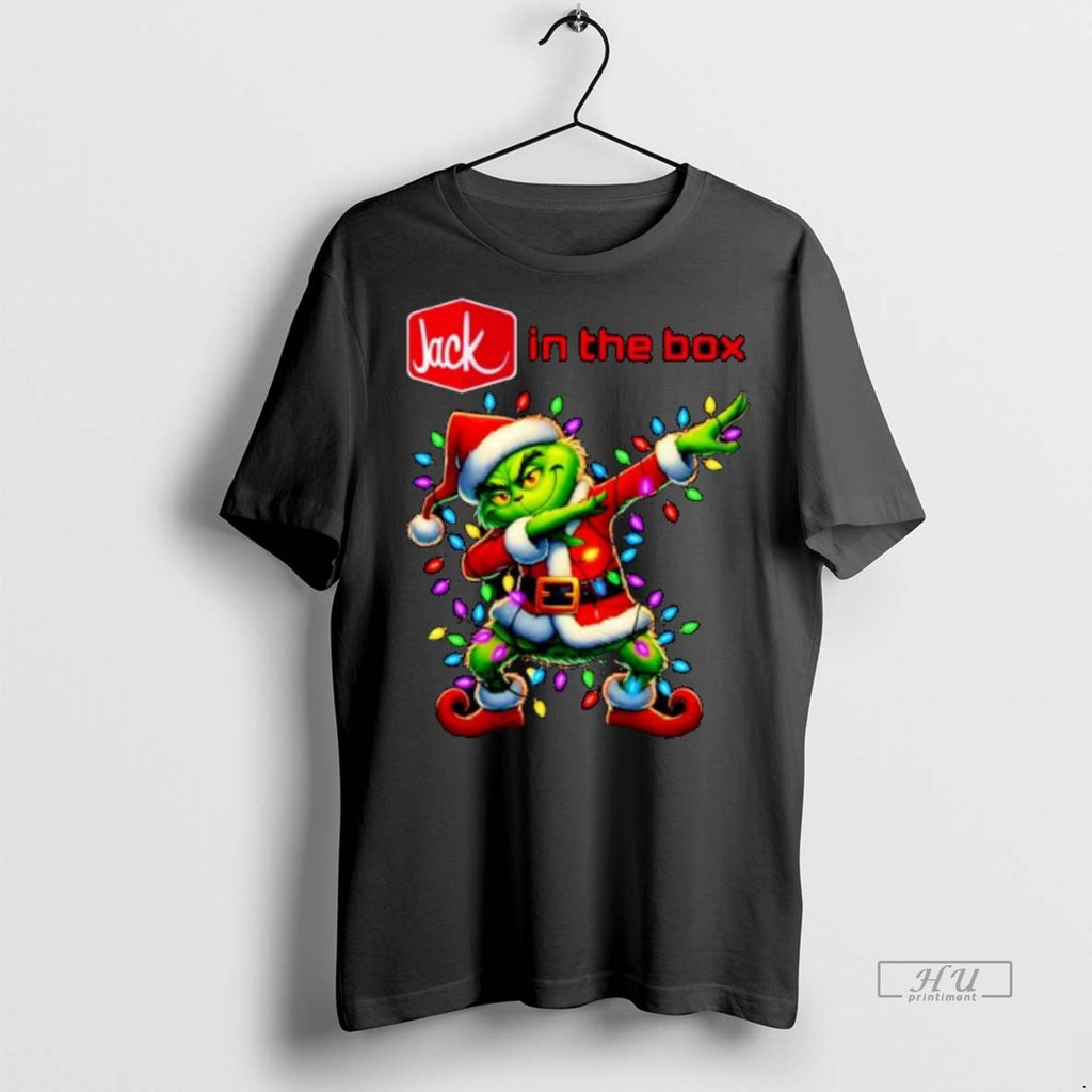 Officials Jack In The Box X Grinch Dabbing Merry Christmas Ornaments Premium Tee Shirt Sweater
