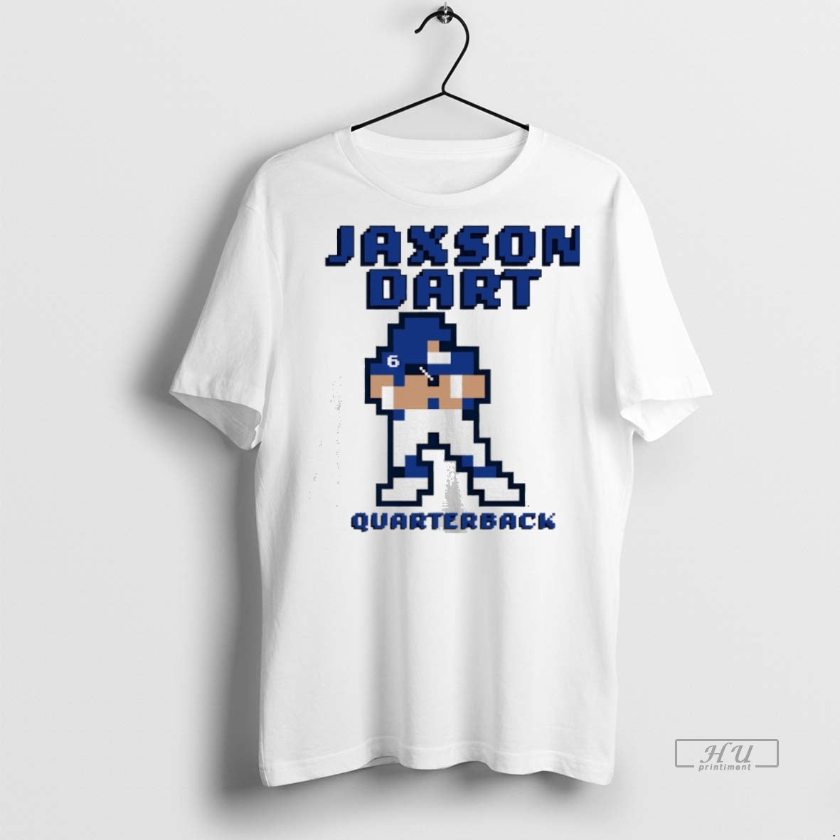 Officials Jaxson Dart New York Giants Quarterback Pixel Tee Shirt Sweater