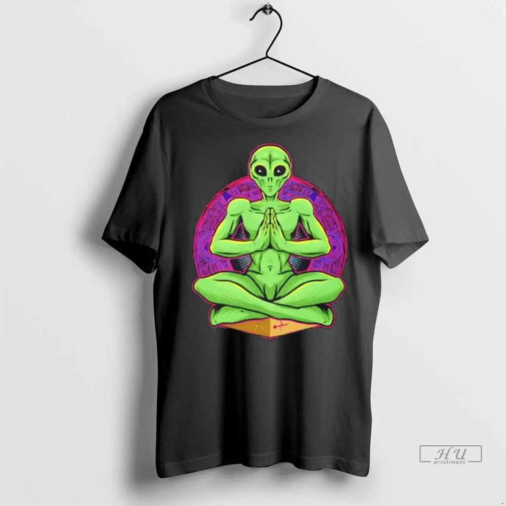Officials Meditating Alien Cosmic Spiritual T Shirt
