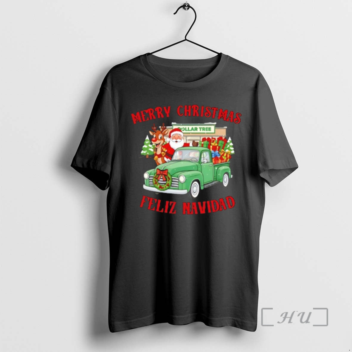 Officials Merry Christmas Feliz Navidad Dollar Tree Truck Santa Premium T Shirt Sweater