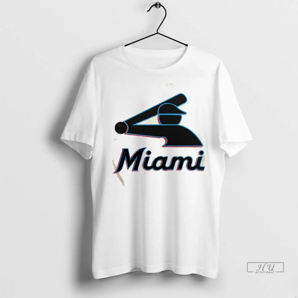 Officials Miami Marlins Baseball Stickman 2 Sided T Shirt