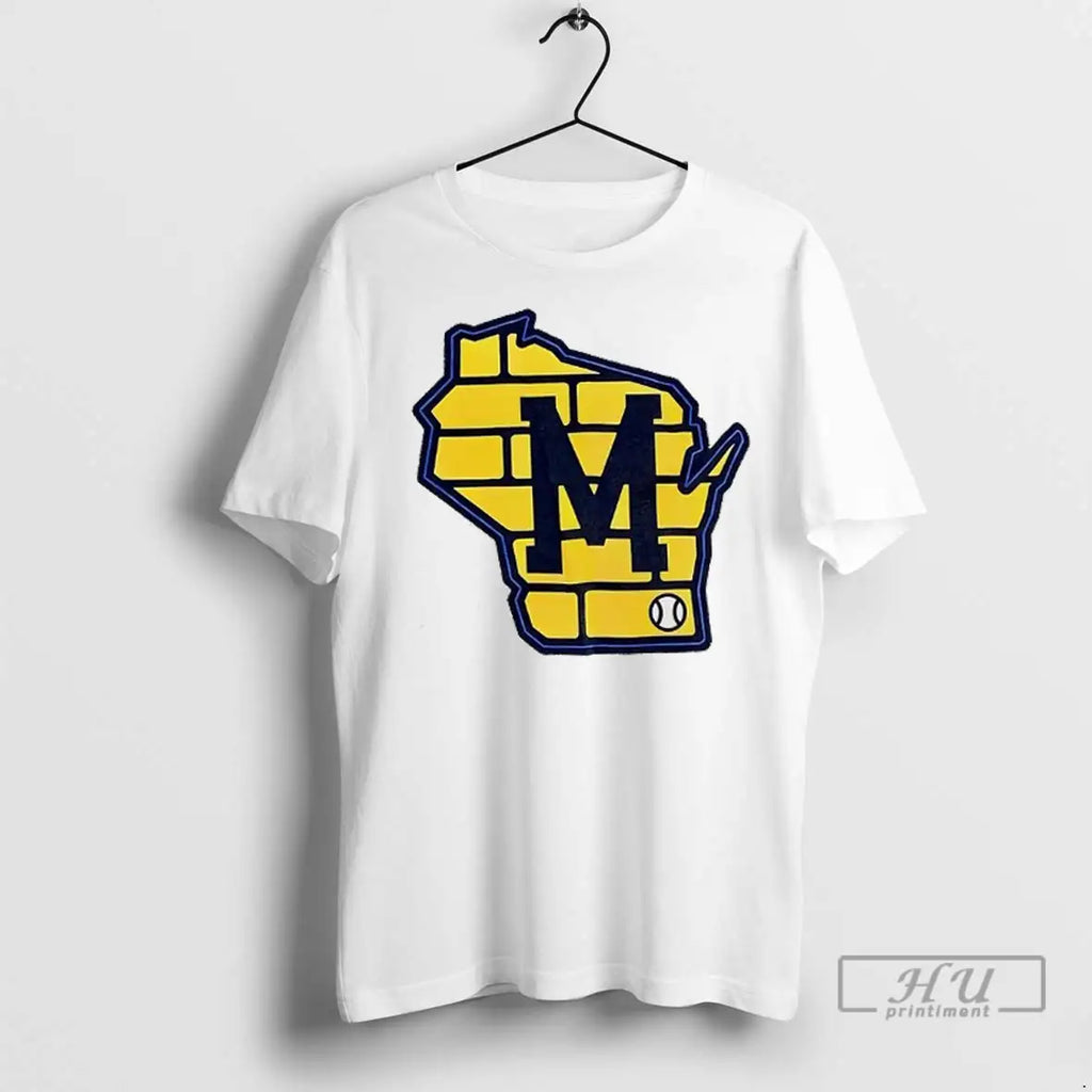 Officials Milwaukee Brewers Wisconsin Brick Logo T Shirt