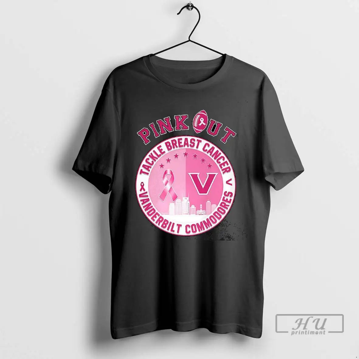 Officials Pink Out Tackle Breast Cancer Awareness Vanderbilt Commodores Football Logo Pink Ribbon