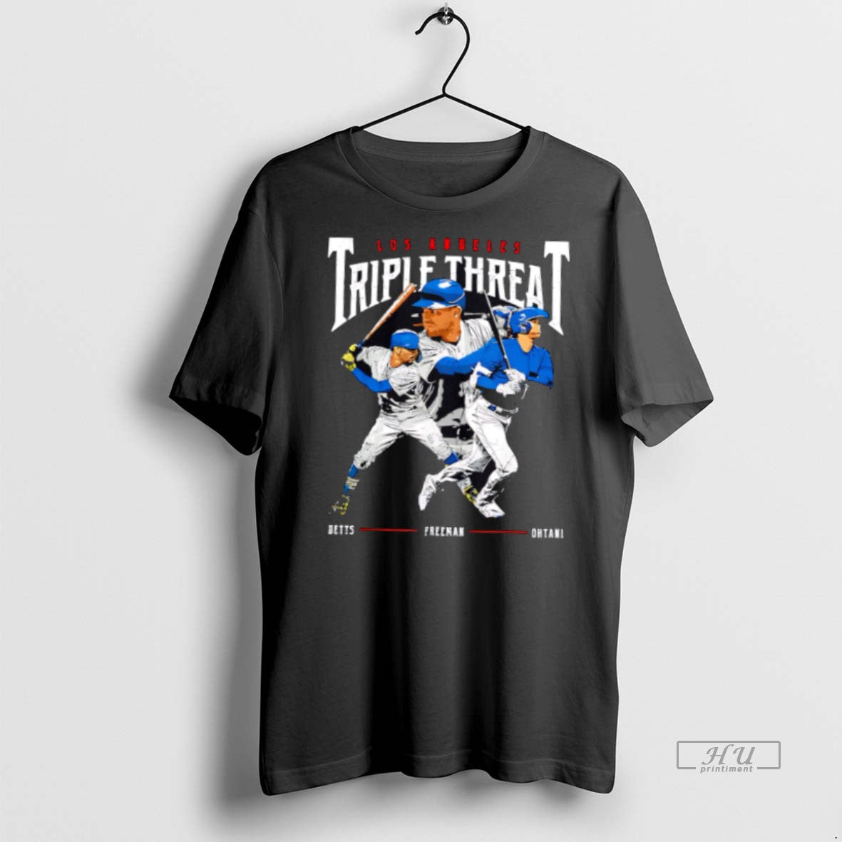 Officials Premium Triple Threat Ohtani Betts Freeman Los Angeles Dodgers Premium Tee Shirt Sweater