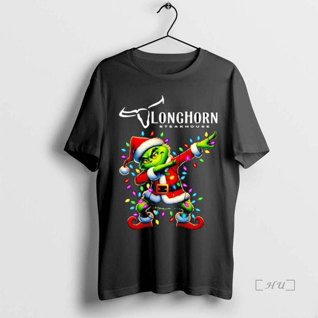 Officials Santa Grinch Dabbing Longhorn Steakhouse Christmas Premium T Shirt Sweater