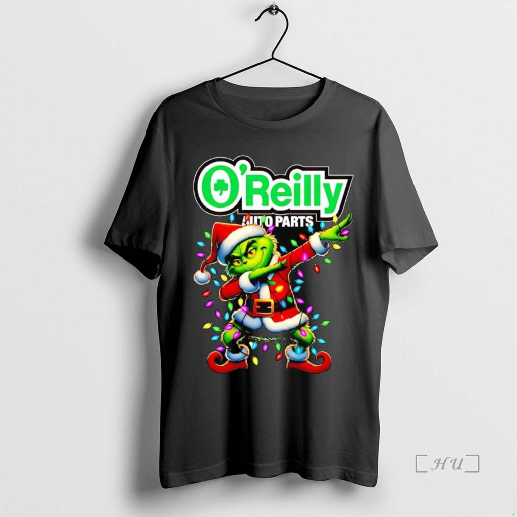 Officials Santa Grinch Dabbing Oreilly Auto Parts Christmas Light Premium T Shirt Sweater