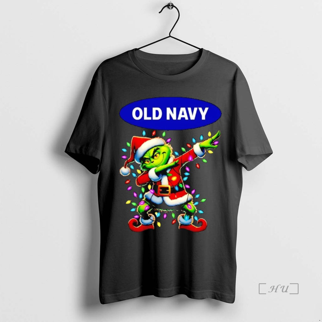 Officials Santa Grinch Dabbing Old Navy Christmas Light Premium T Shirt Sweater