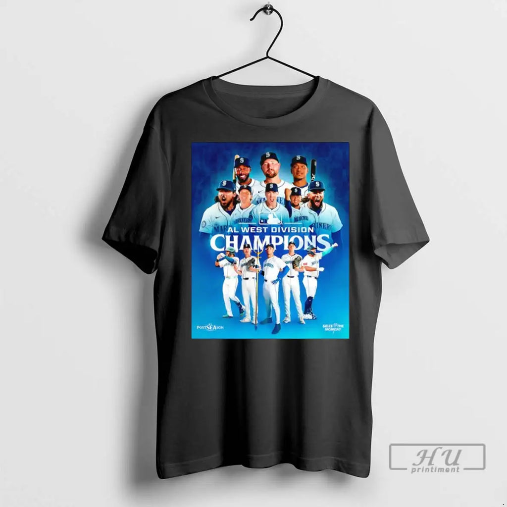 Officials Seattle Mariners 2025 Postseason Al West Chamions Seize The Moment T Shirt