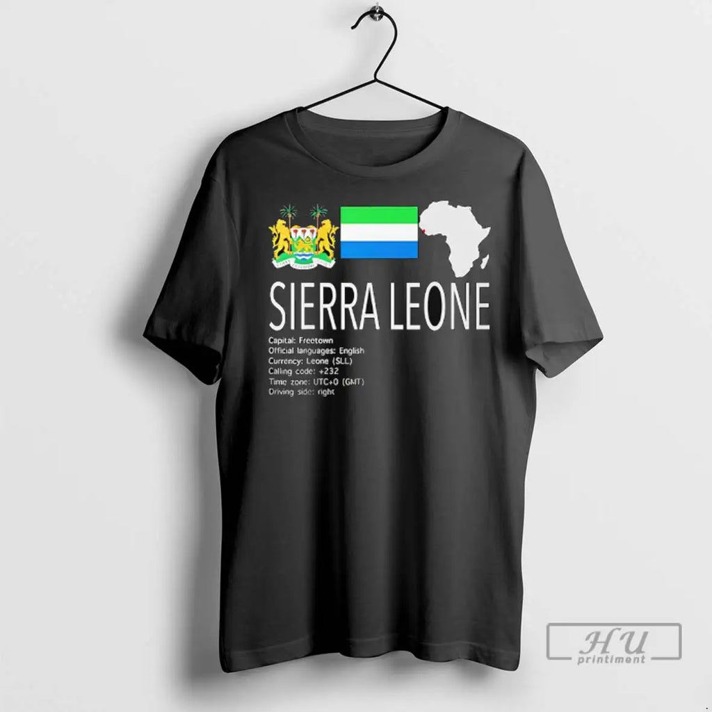 Officials Sierra Leone Logo Flag And Map T Shirt