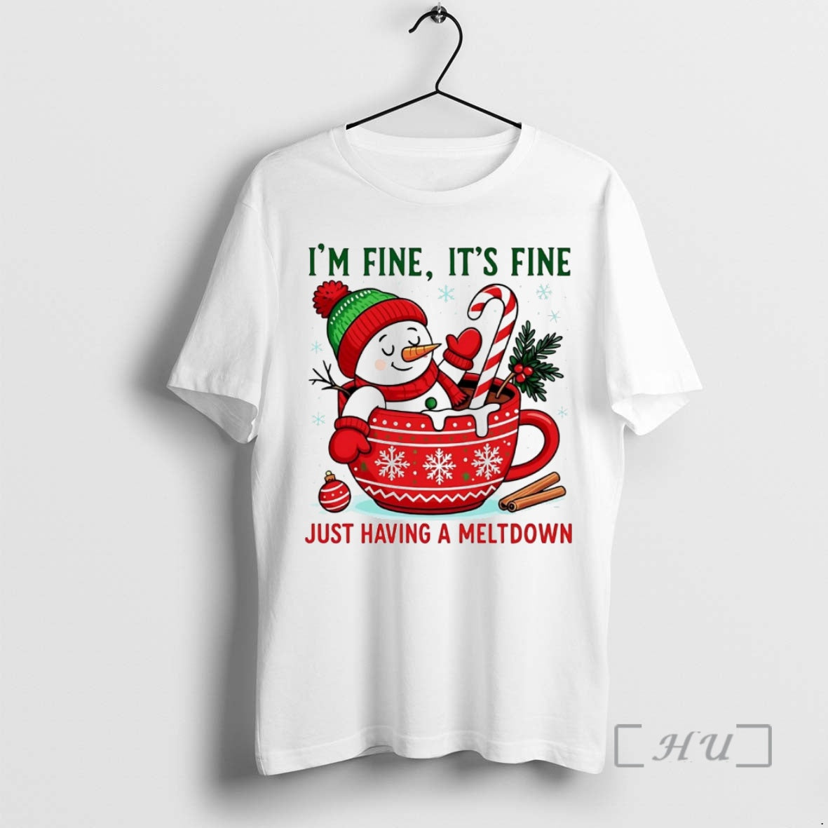 Officials Snowman Im Fine Its Fine Just Having A Meltdown Christmas Premium T Shirt Sweater
