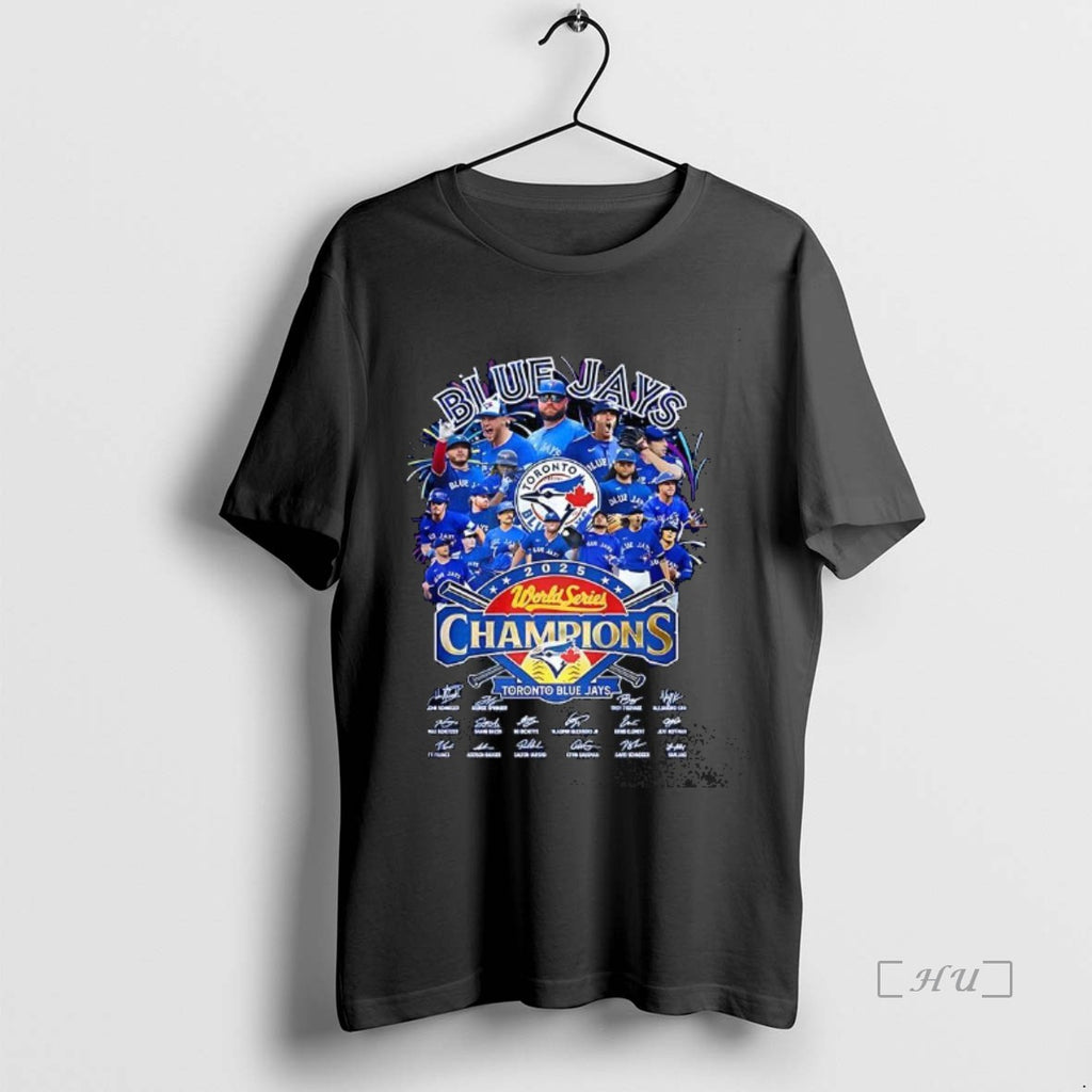 Officials Toronto Blue Jays 2025 World Series Champions Trophy Player Premium T Shirt Sweater