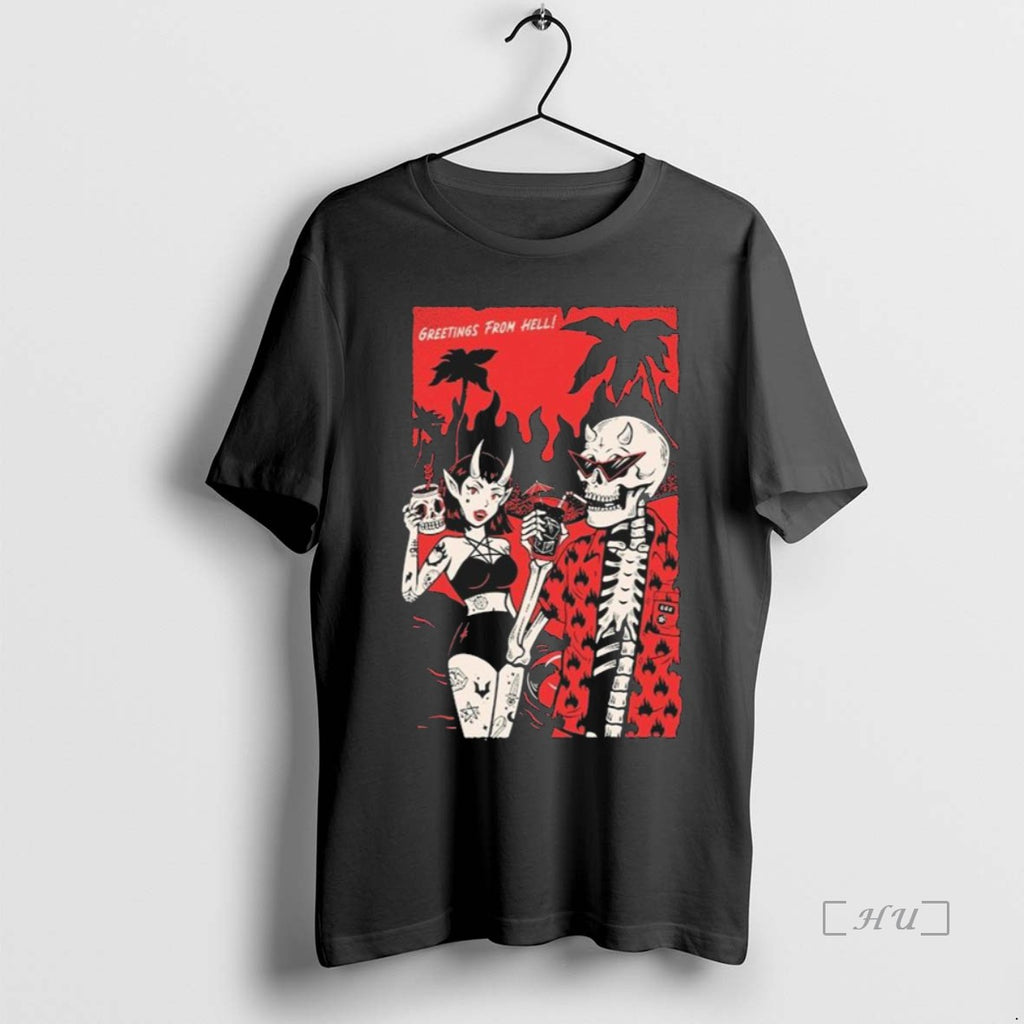 Officials Greetings From Hell Skeleton Premium T Shirt Sweater