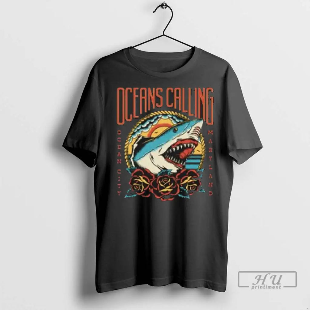 Officials Oceans Calling Shark Lineup T Shirt
