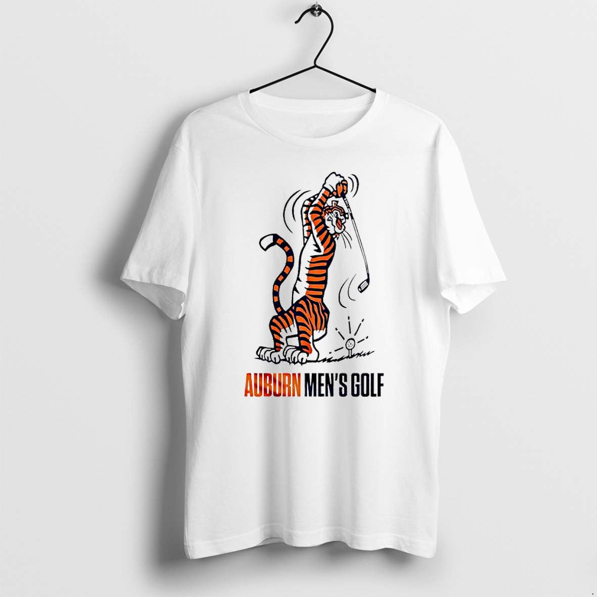Original Auburn Tigers Ncaa Mens Golf Auburn Mens Golf Mascot Swinging Golf Club Tshirts