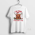 Original Cow Im Fine Everything Is Fine Christmas Lights