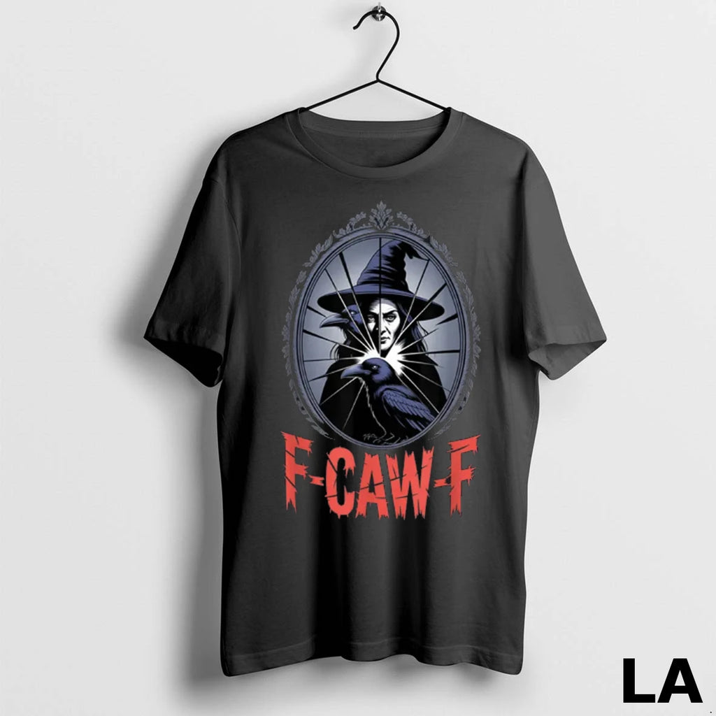Original F Caw F Crow Funny Gothic Moon Black Bird Halloween