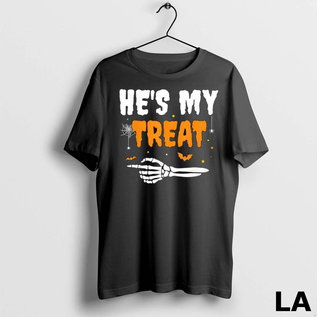Original Hes My Treat Funny Skeleton Halloween Matching Couples Ladies