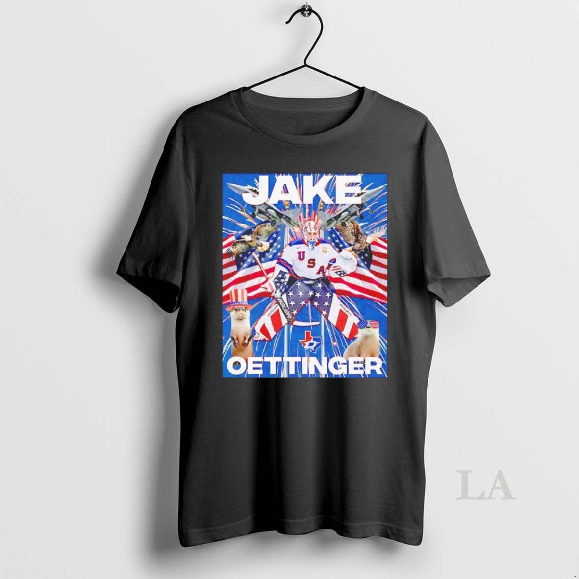 Original Jake Oettinger American Flag Eagle Fireworks Patriotic