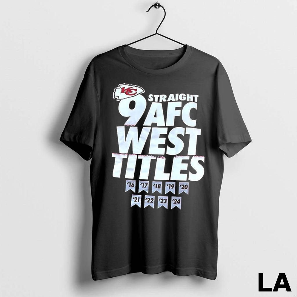 Original Kansas City Chiefs Straight 9 Afc West Titles