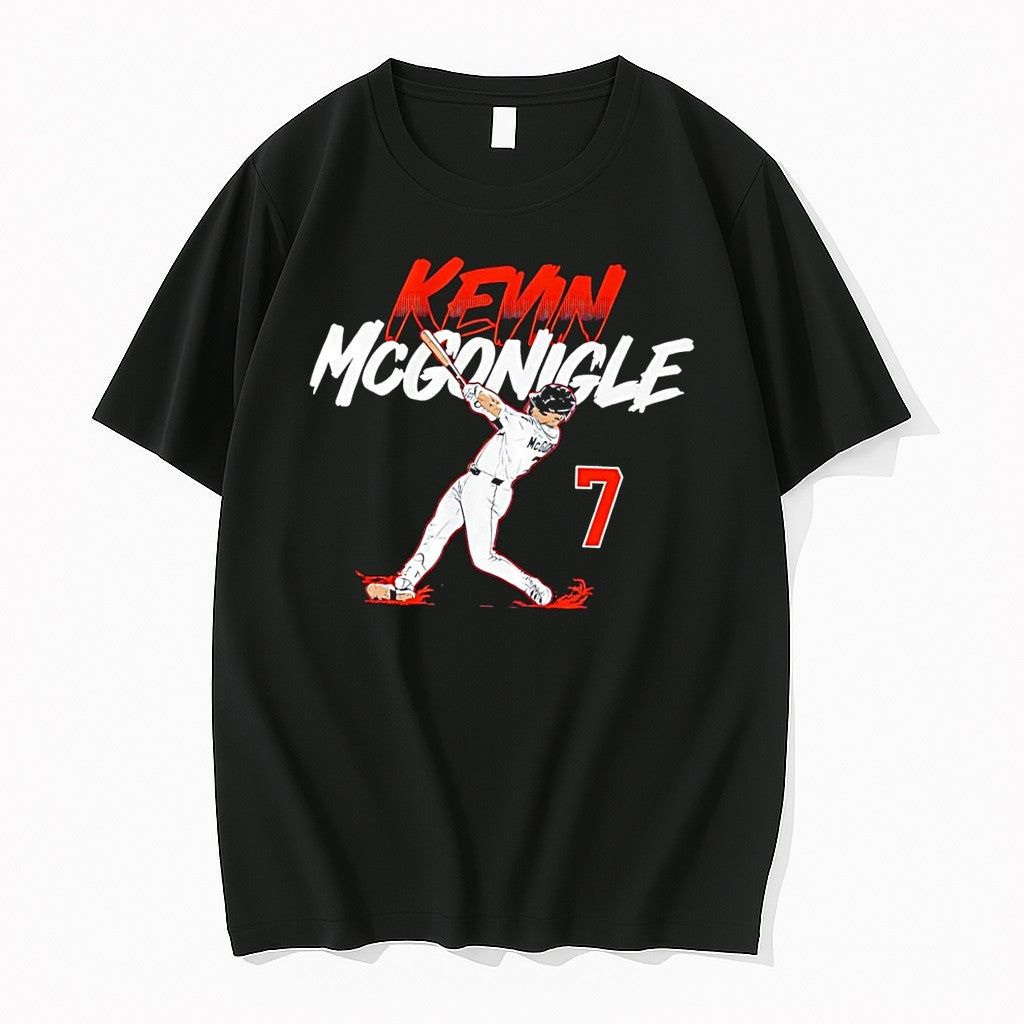Original Kevin Mcgonigle Number 7 Detroit Tigers Baseball Player Black Tshirts