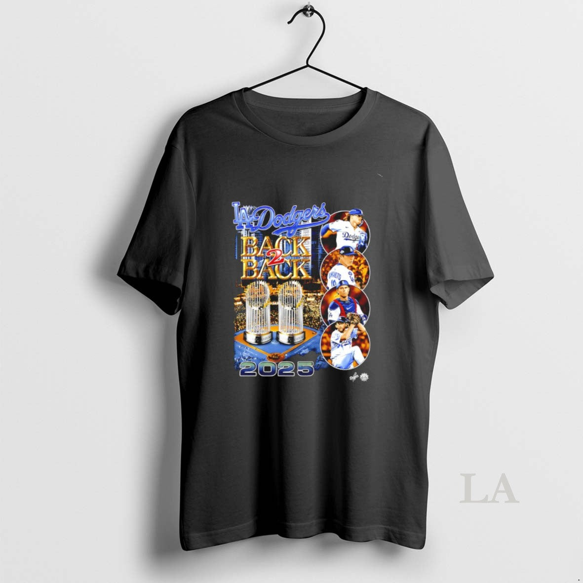 Original La Dodgers Back 2 Back 2025 World Champions Trophies 90s Bootleg