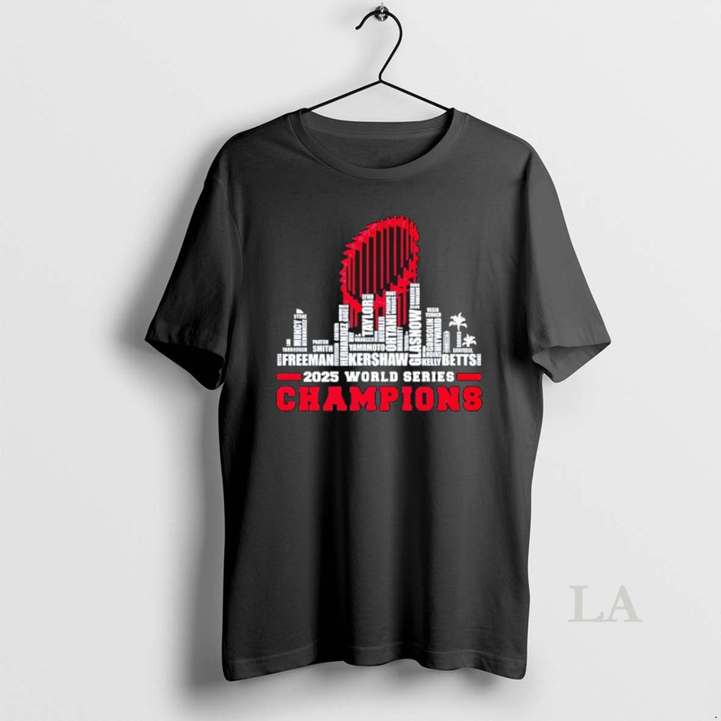 Original Los Angeles Dodgers 2025 World Series Champions All Team Player Skyline Trophy