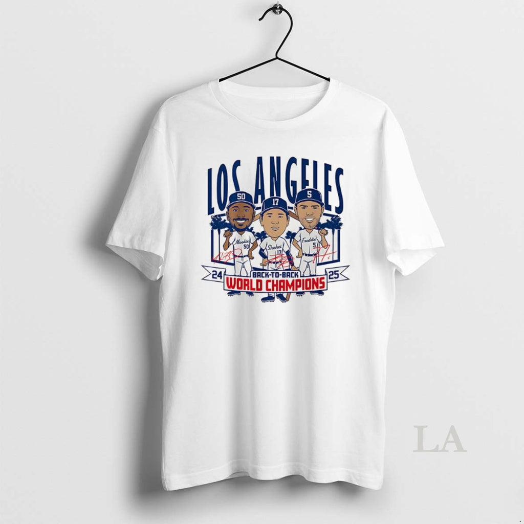 Original Los Angeles Baseball Back To Back World Champs 2025 Caricatures Signature