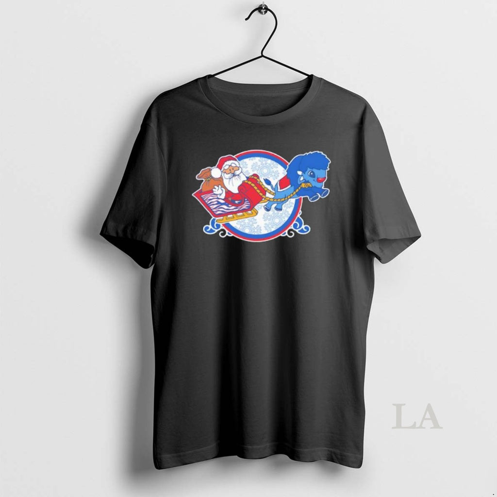 Original Merry Buffalo Glossy Ceramic Santa Xmas