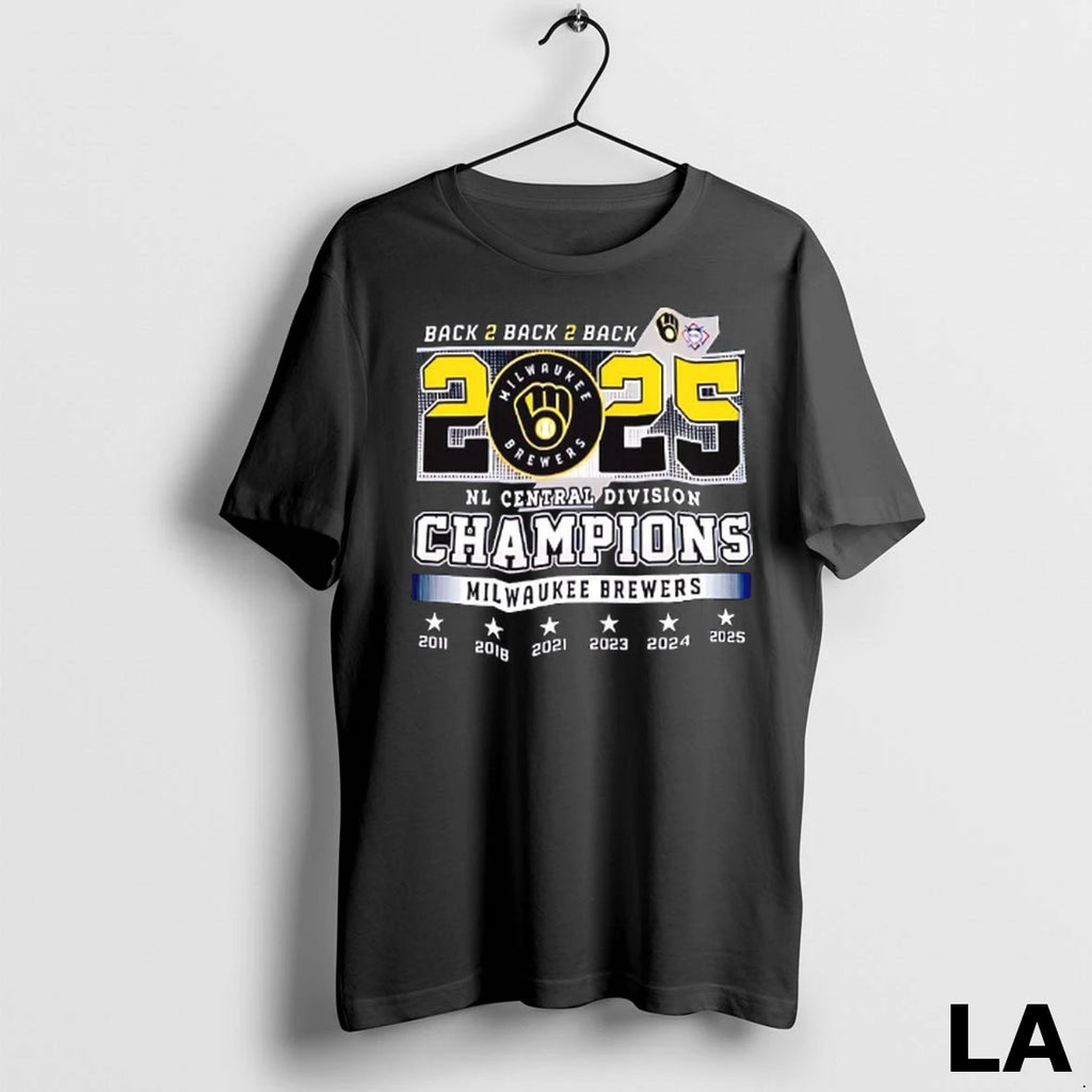 Original Milwaukee Brewers Back 2 Back 2 Back Nl Central Division Champions 2025