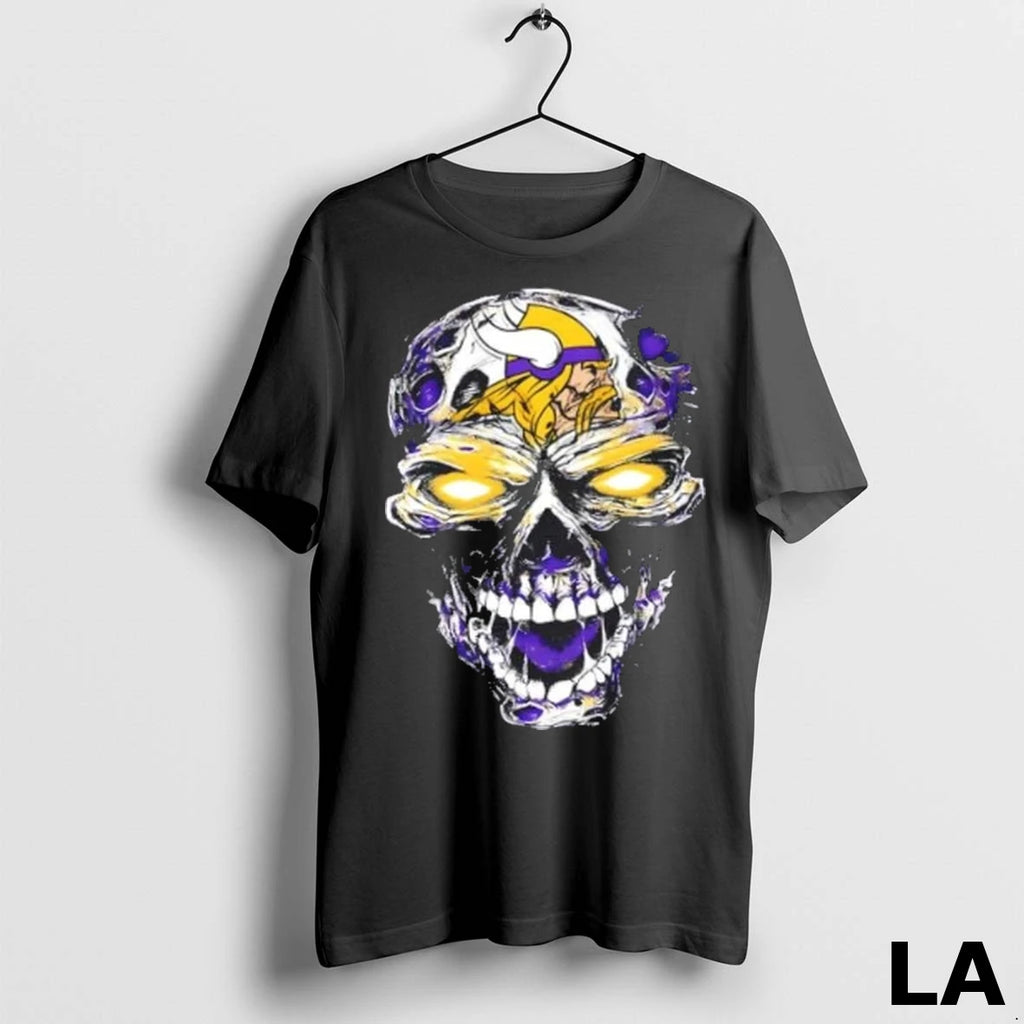 Original Minnesota Vikings X Skull Horror Logo