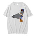 Original New York Basketball Pigeon Wearing Hat Number 11 White Tshirts Jpg