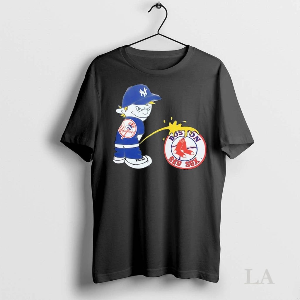 Original New York Yankees Calvin Urinating On A Boston Red Sox Logo Ladies