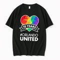 Original Orlando United 10 Years Rainbow Pride Heart Ribbon Black Tshirts Jpg
