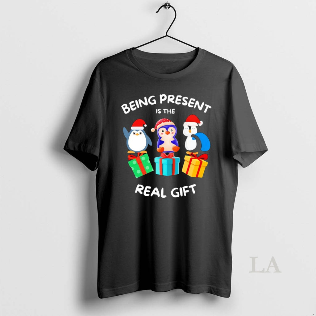 Original Penguin Being Present Is The Real Gift Christmas