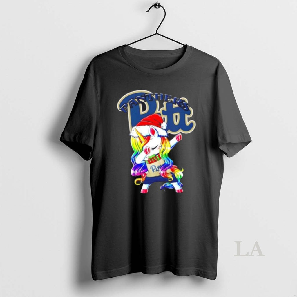 Original Pittsburgh Panthers Football X Unicorn Santa Hat Dabbing Merry Christmas