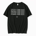 Original Protect Trans Youth Respect Empower Support Trans Up Front Celebrate Tee Tshirts