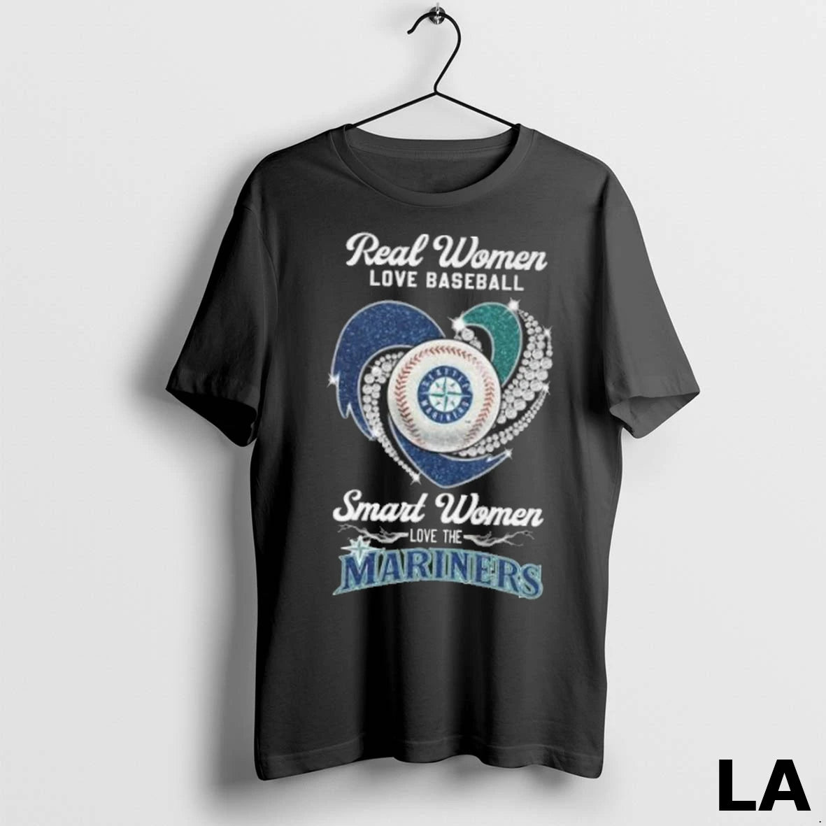 Original Real Women Love Baseball Smart Women Love The Seattle Mariners Diamond Heart 2025