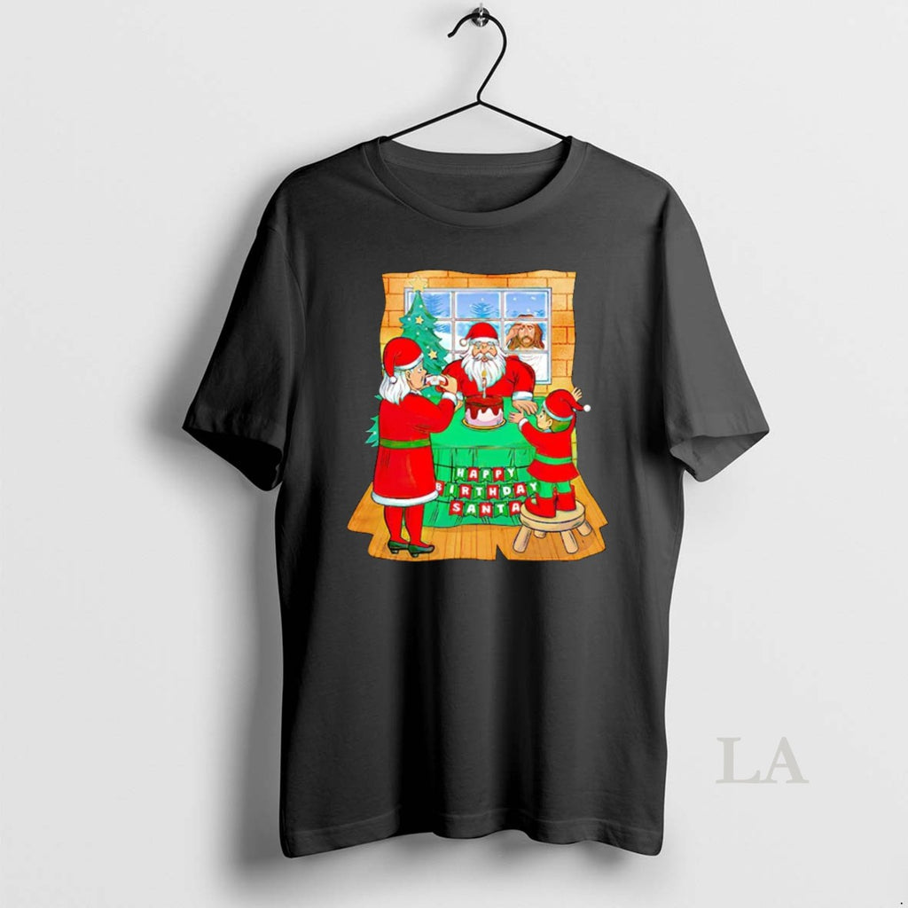 Original Santas Family Have Dinner Jesus Out Of House Christmas