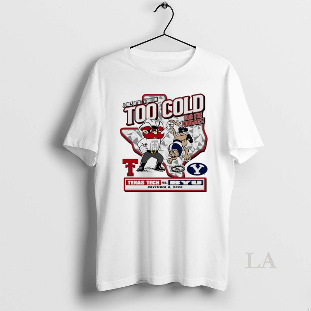 Original Texas Tech Vs Byu 2025 Too Cold For The Cougars Gameday Mascot