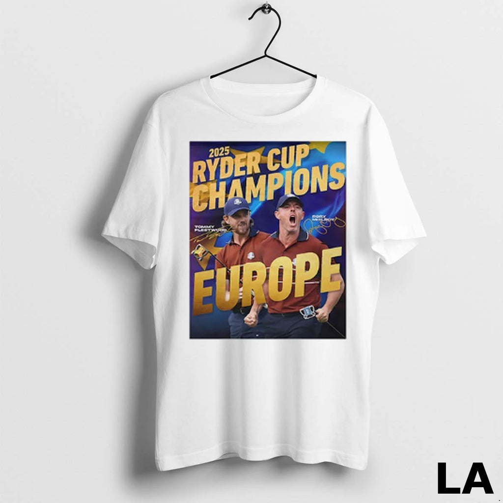 Original Tommy Fleetwood And Rory Mcilroy 2025 Ryder Cup Champions Europe