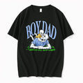 Original Oy Dad Skeleton Father And Son Playing On The Grass Black Tshirts Jpg