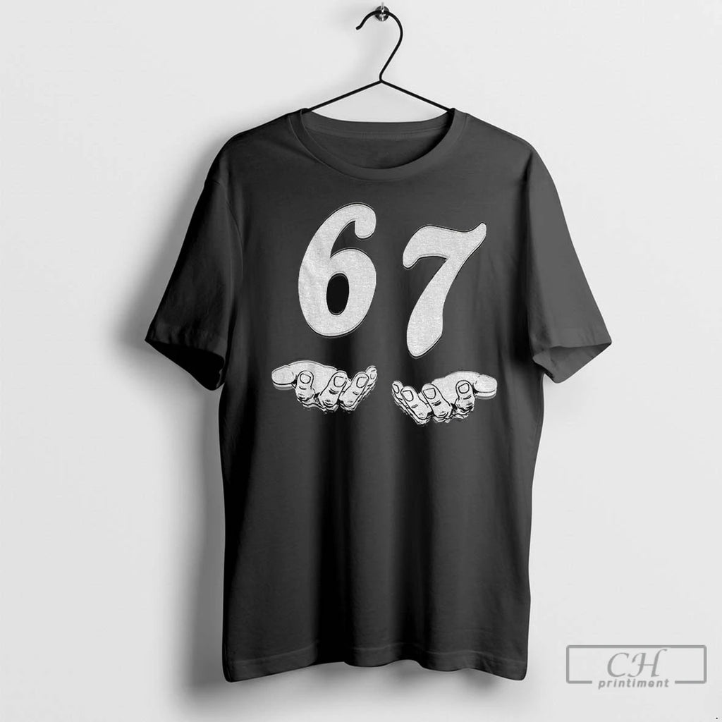 Premium 67 Hand Funny Six Seven Meme Generation Alpha