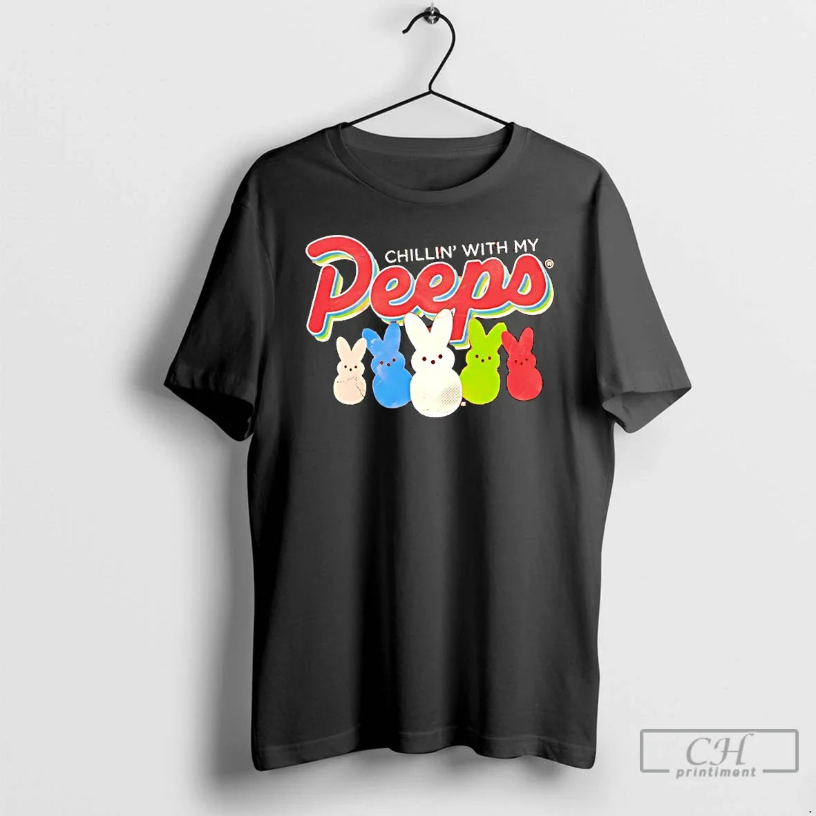 Premium Chillin With My Peeps Easter Egg T Shirts