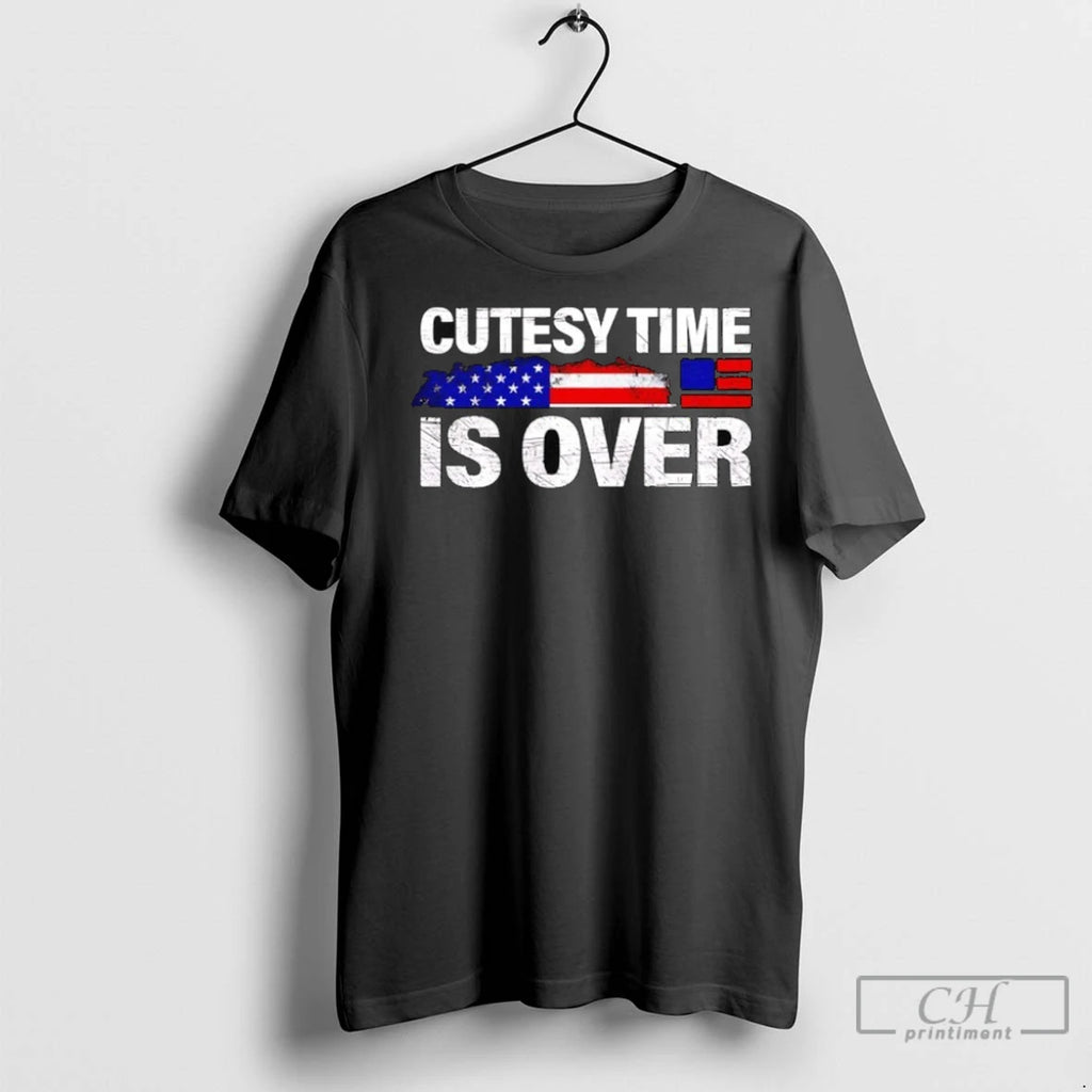 Premium Cutesy Time Is Over Usa Flag
